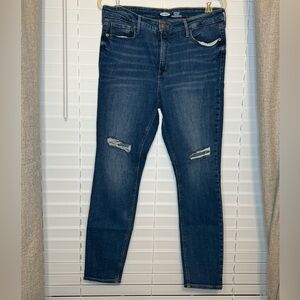 Old Navy Dark Blue Distressed Skinny Jeans